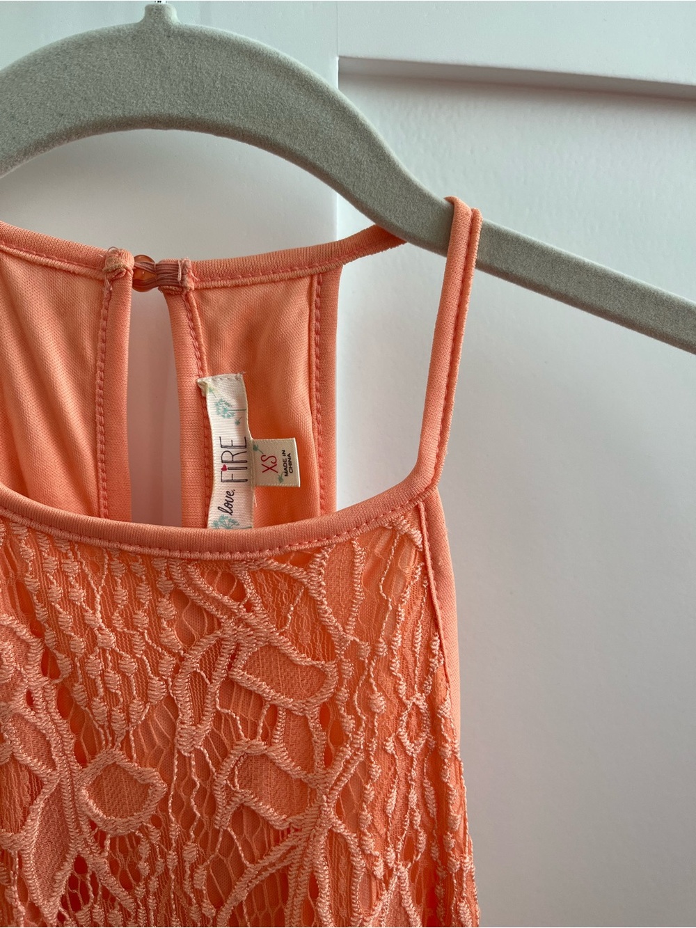 Lace Halter Dress in Coral - Picture 6 of 8